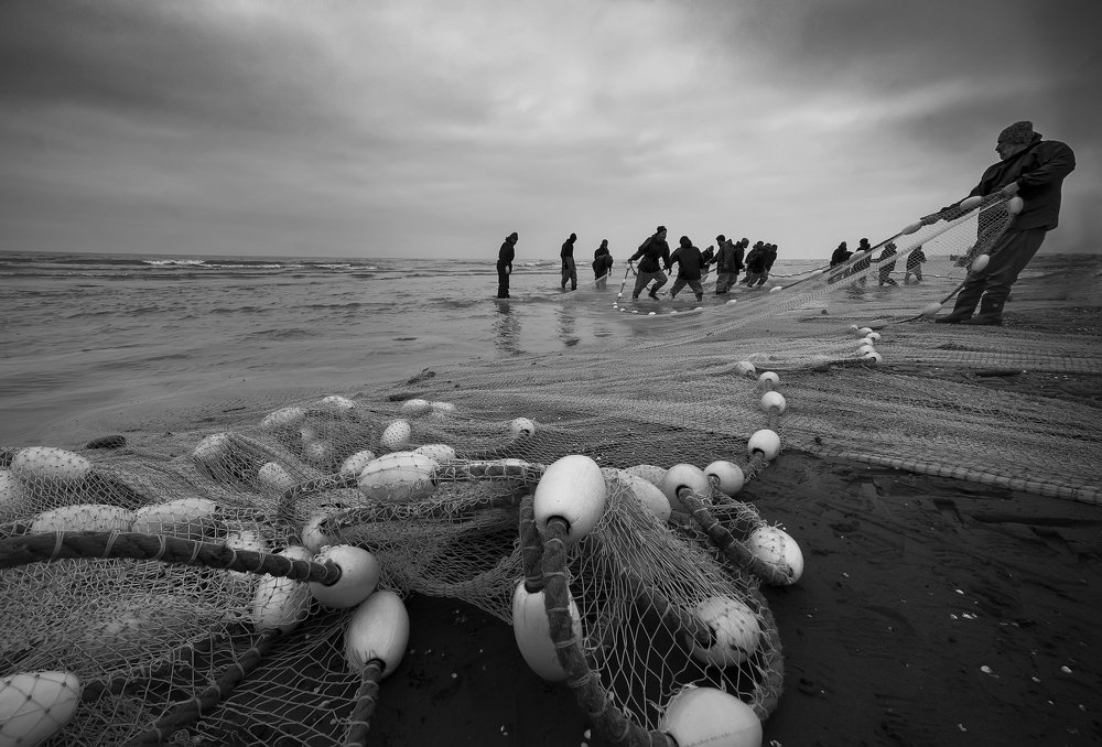 fishing net and fishermen