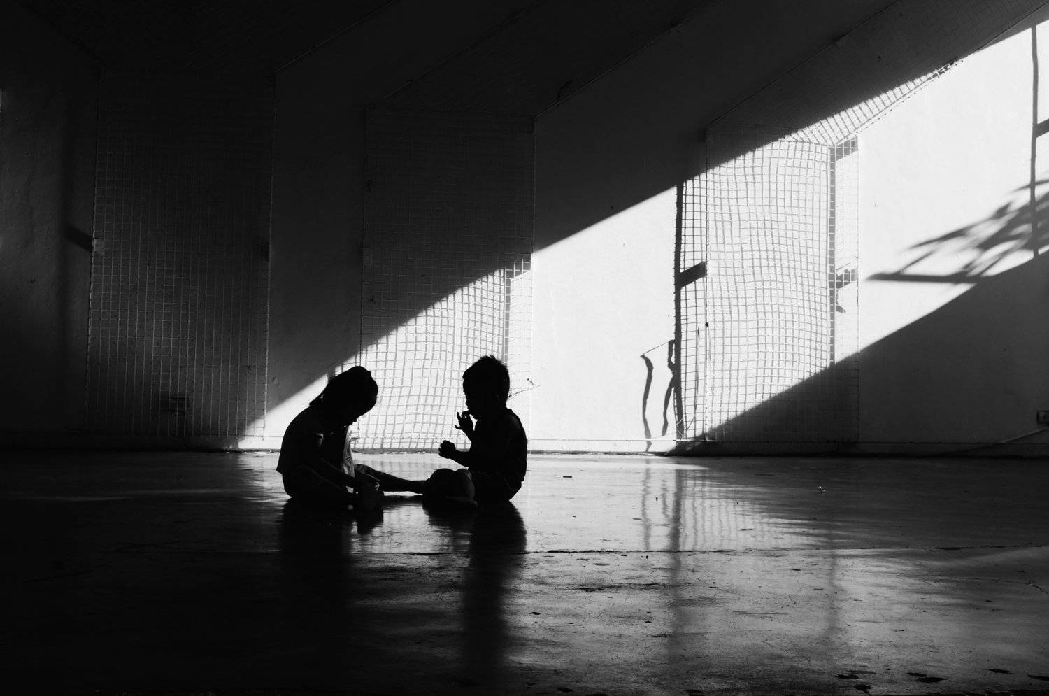 Behind the light