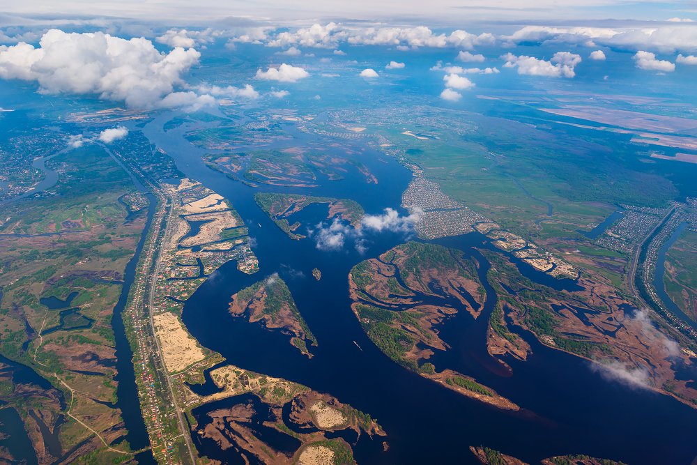 Breathtaking view of Dnieper river from above.