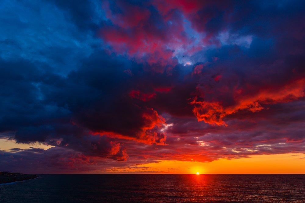 Burning sky over the Black Sea.