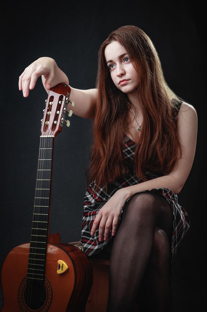 "A girl and a guitar"