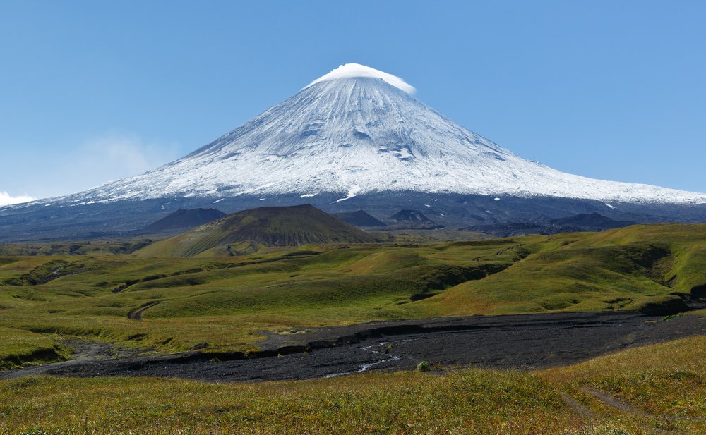 The volcano of Klyuchevskaya Sopka.