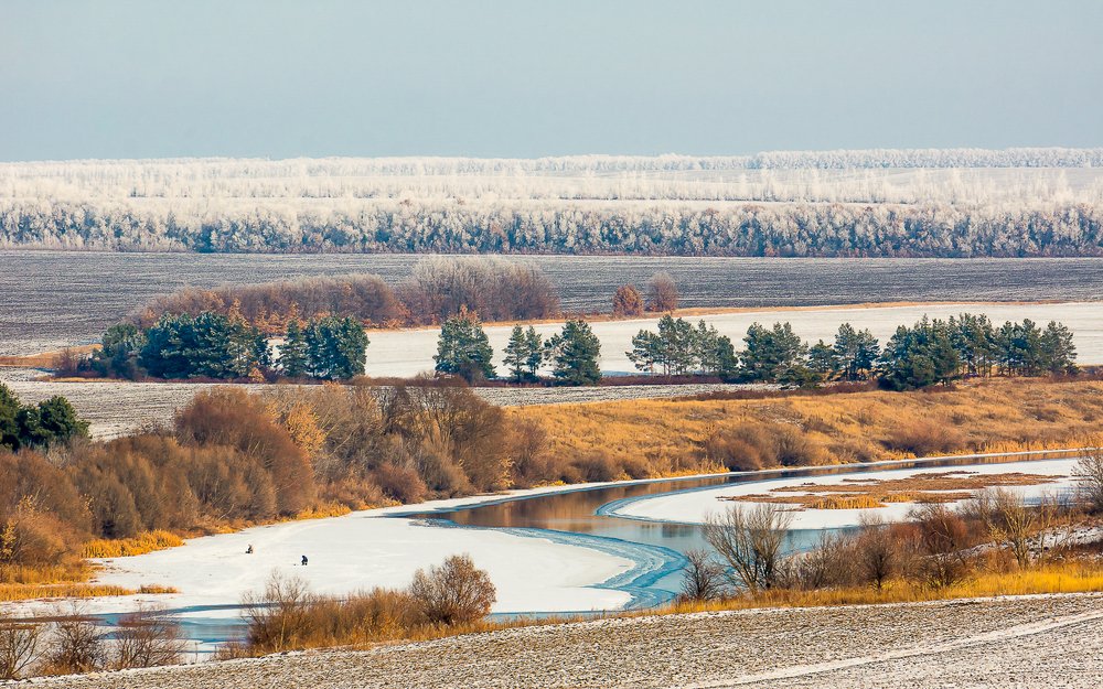 Река Быстрая Сосна с высоты птичьего полета.
