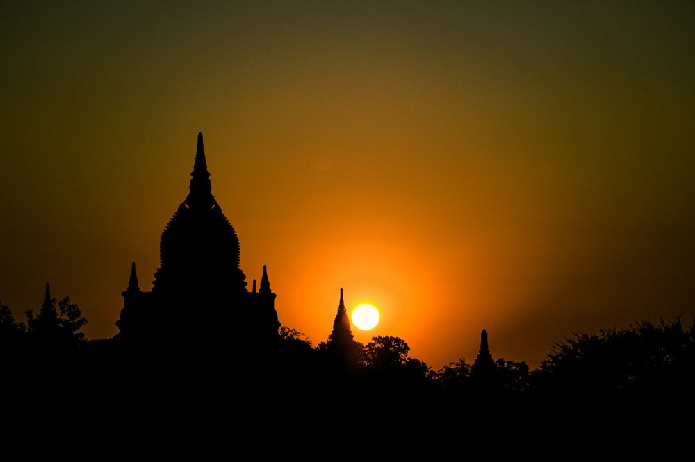 The Golden Sunset on Bagan Plain