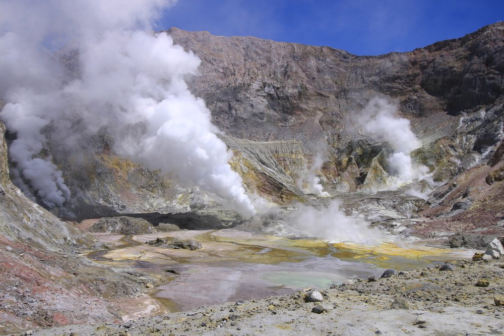 Active volcano on White island