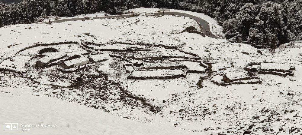 Snow covered village