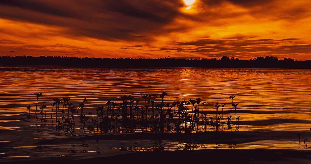 огненный закат на Каме