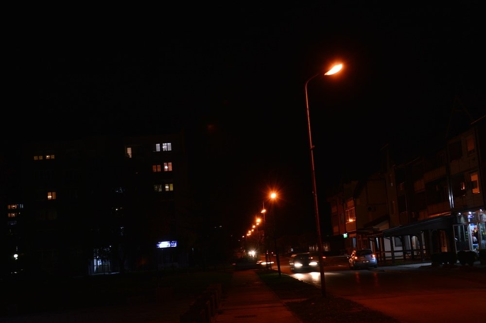 city street on night