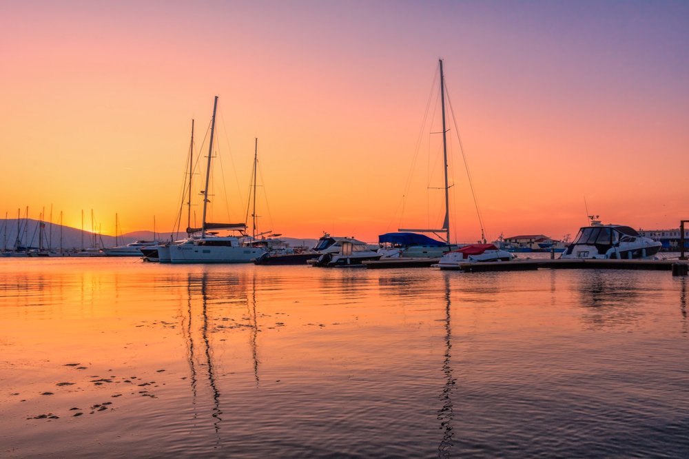 Sunset over the Marina Sozopol
