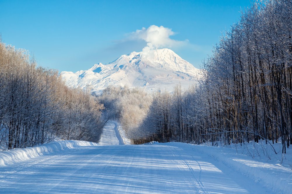 Shiveluch Volcano.
