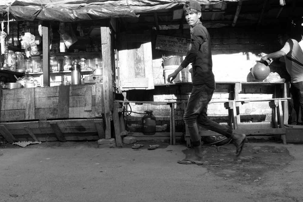 Moments near a tea stall.