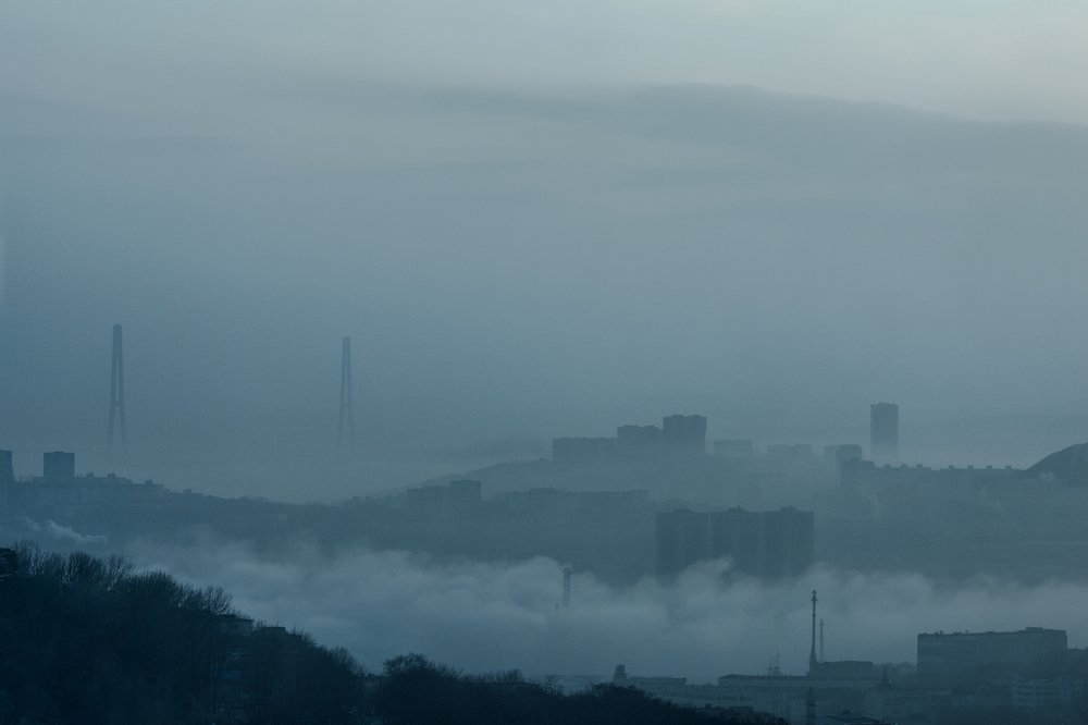 акварельные туманы города