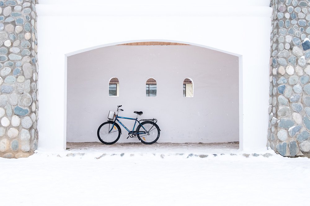 Зима. Утро. Велосипед.