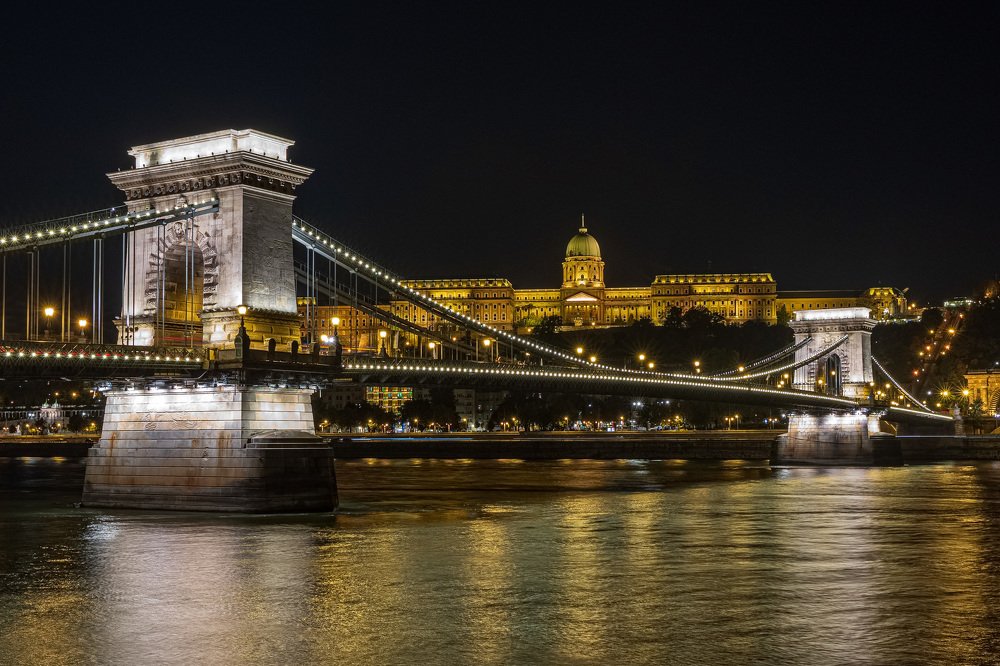 Будапешт. Вид на Цепной мост и Королевский дворец