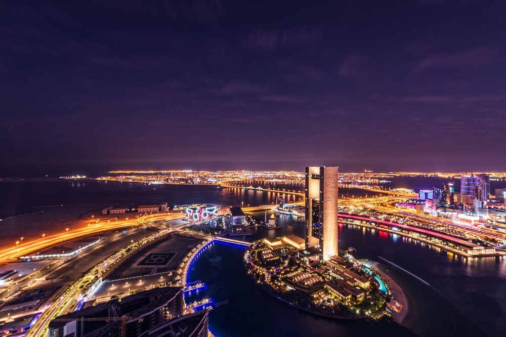 Night view of Manama, Bahrain