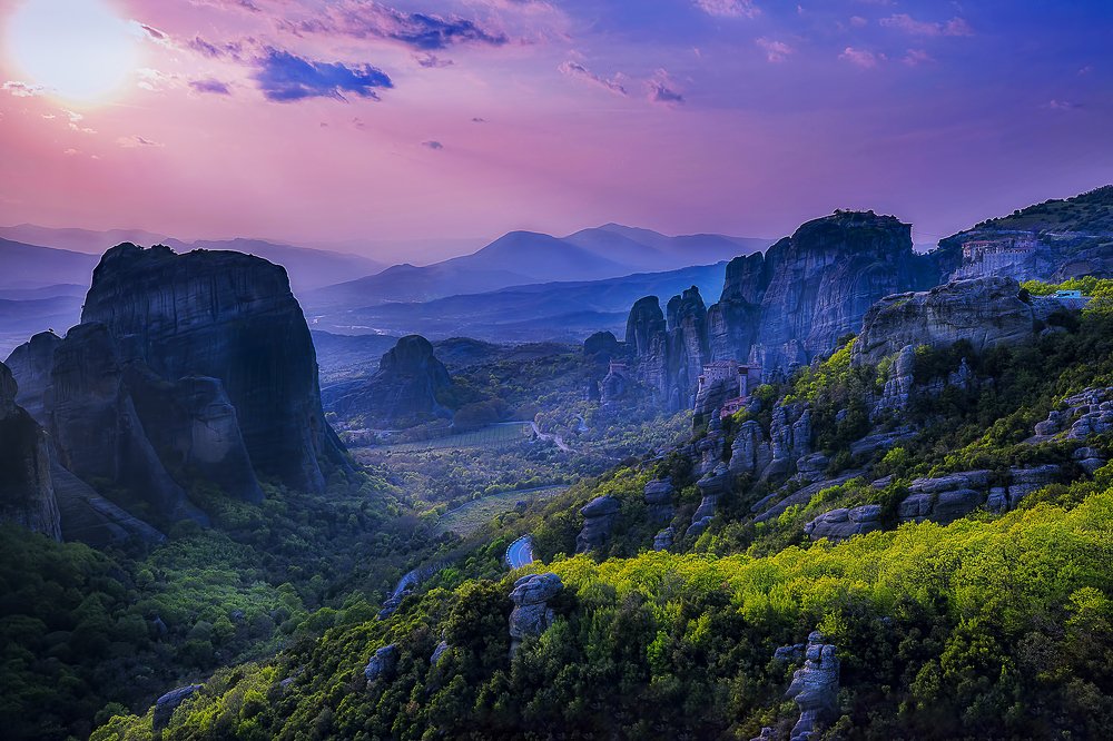 Закат в Метеорах.