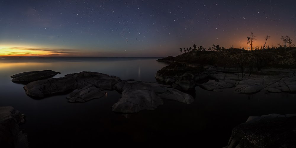 Ночь в Ладожских шхерах.