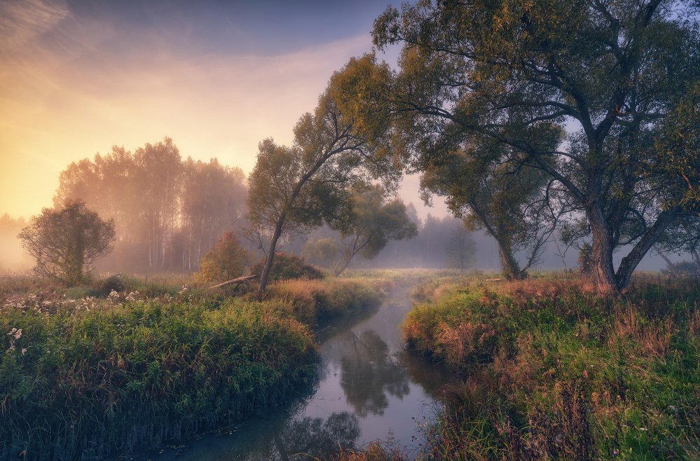 Тихий уголок маленькой реки ...