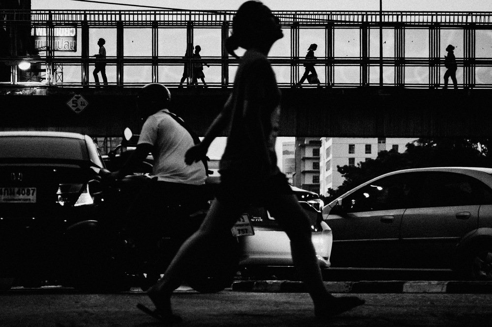 walking on the street