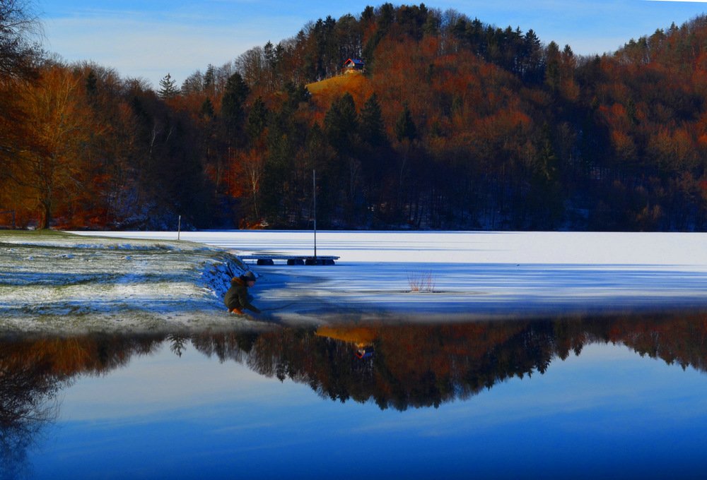 Lake Slivnica. Slovenia.