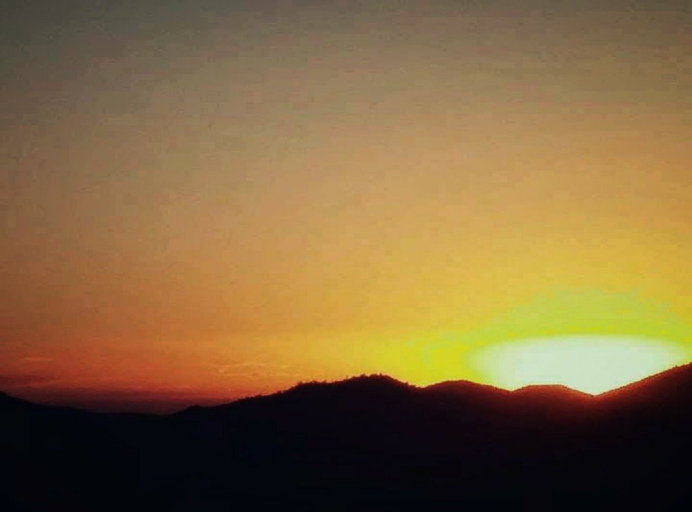 Desert sunset silhouette
