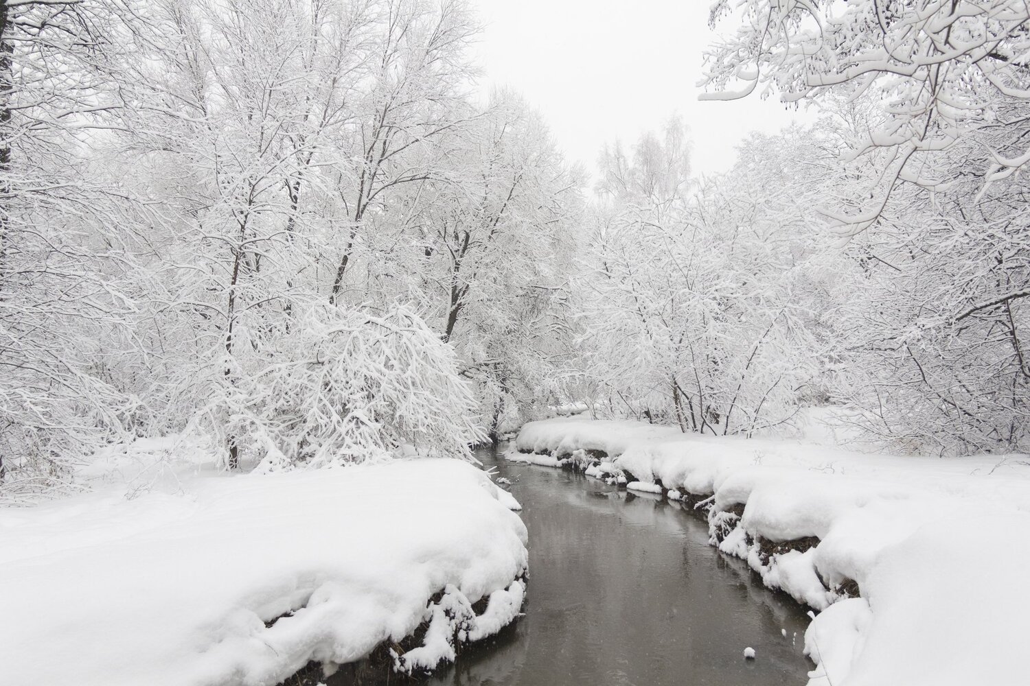 Snow and river