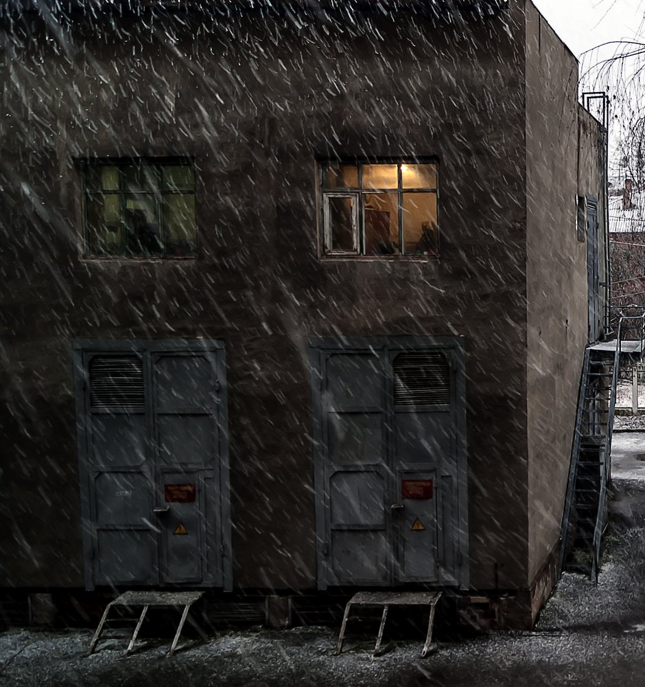 And outside the window, snow is falling