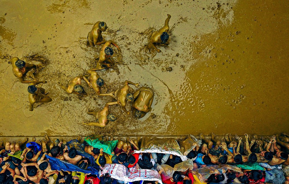 Mud ball wrestling festival