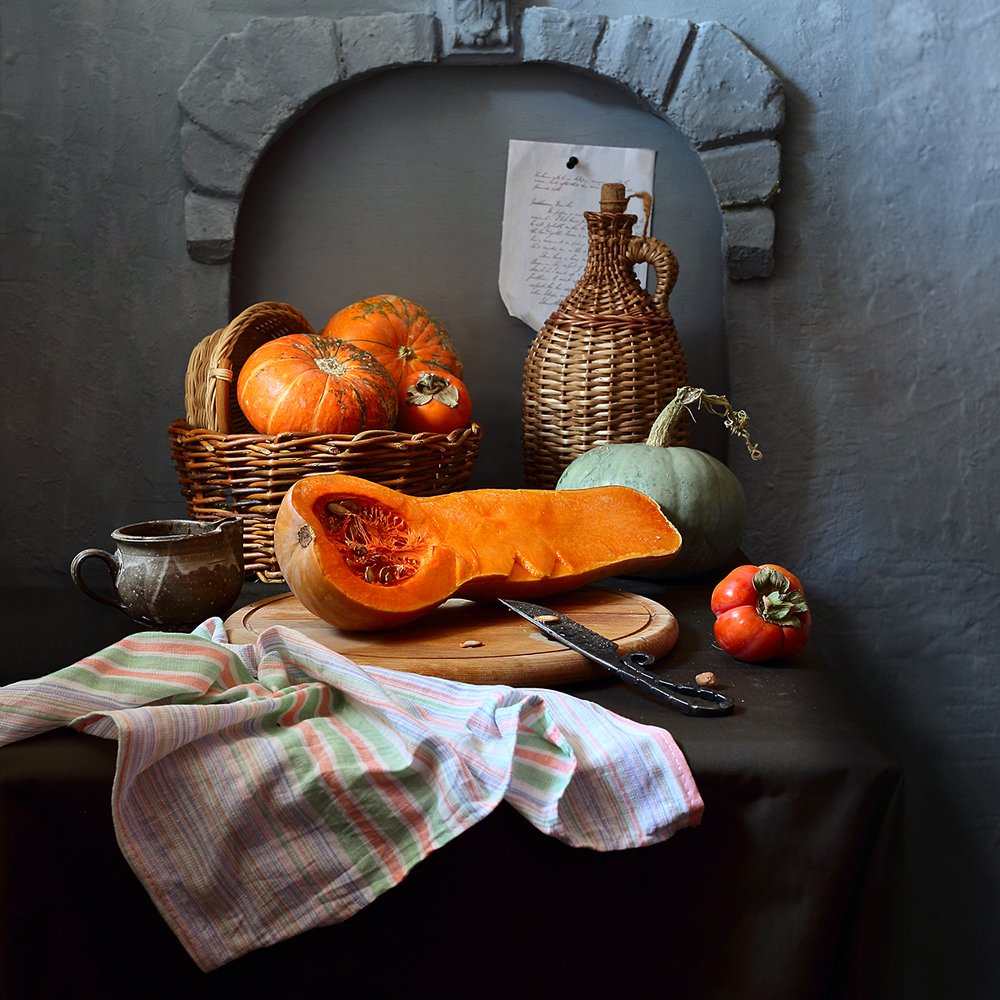 Оранжевые тыквы.