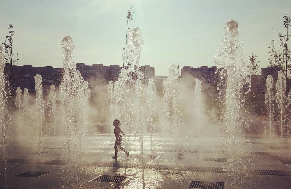 Splash and sunlight