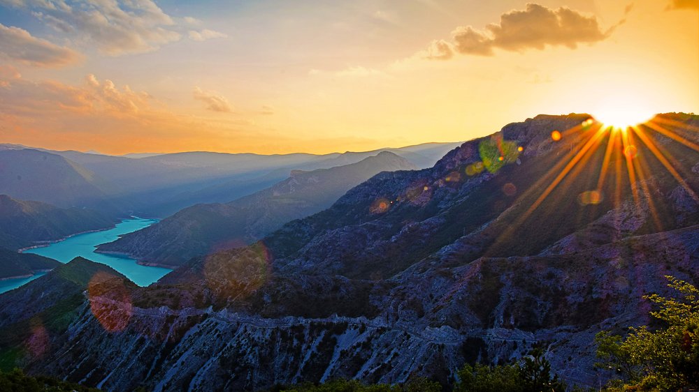 A moment before sunset at Kozjak Lake, Macedonia
