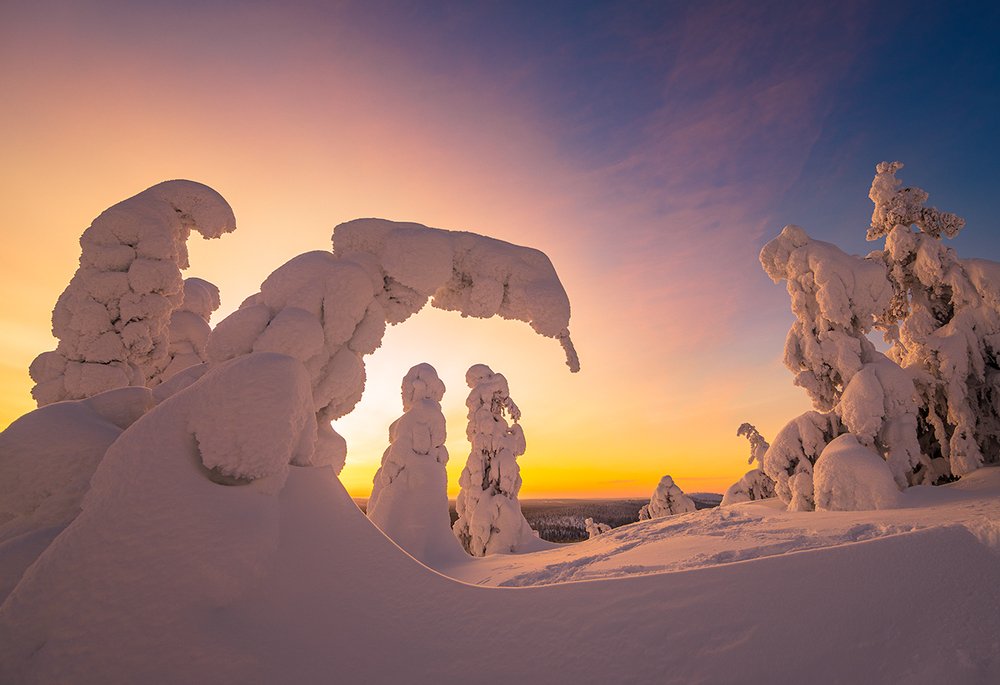 Рассвет в Лапландии.