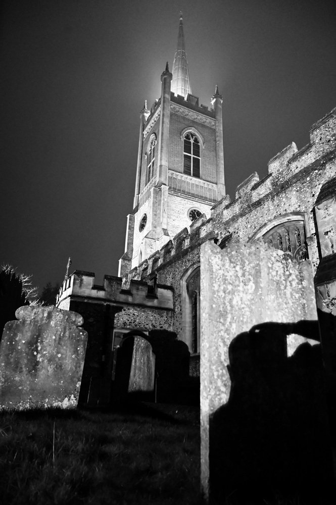 Shadows at the cemetery