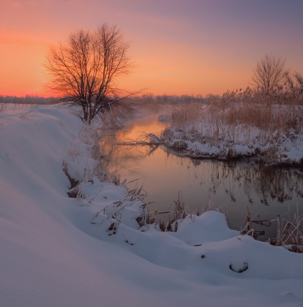 Речушка в снегах ..