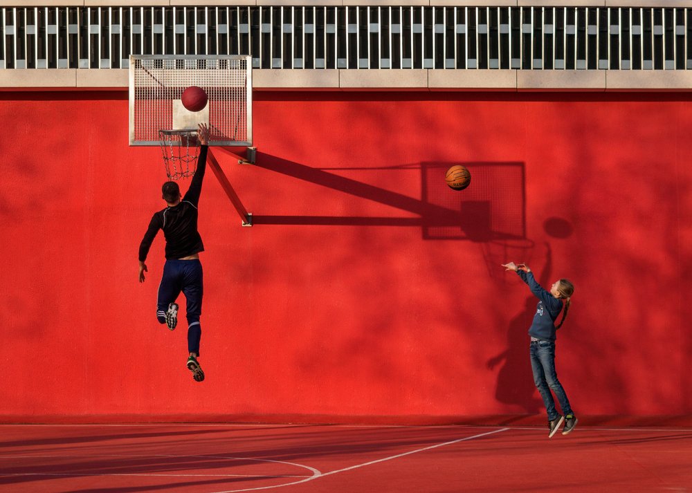 Playing with shadows.