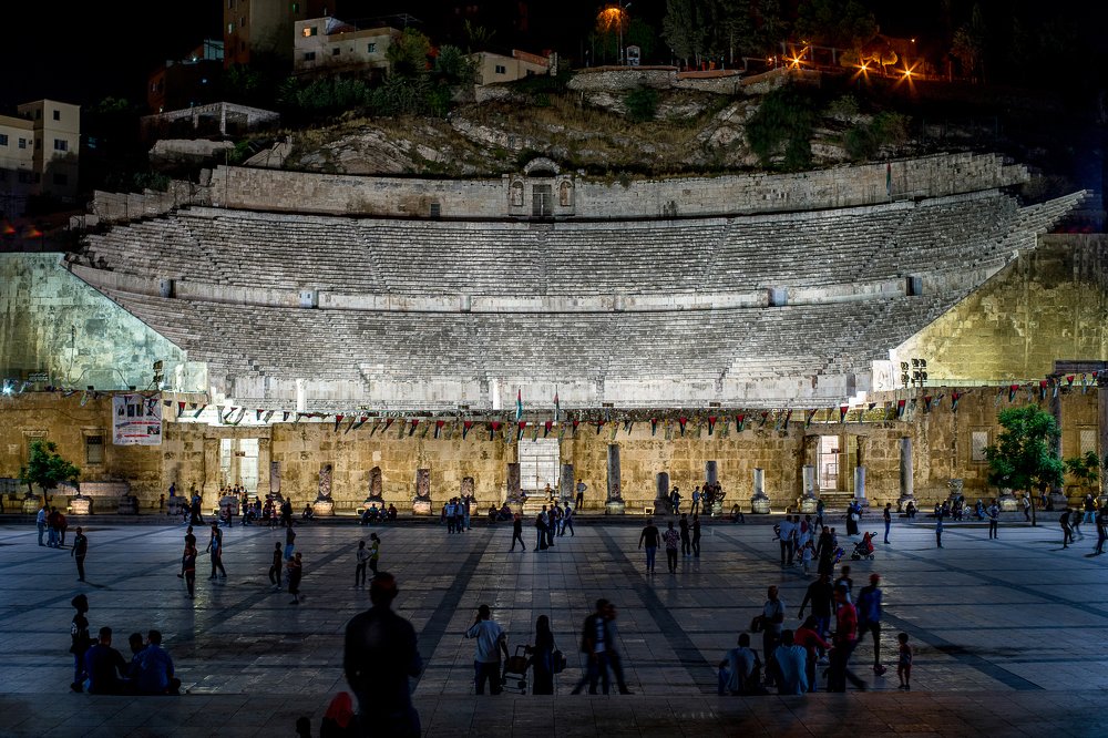 The Great Roman amphitheatre, Philadelphia, Decapolis, Roman Empire. Current Amman, Jordan.