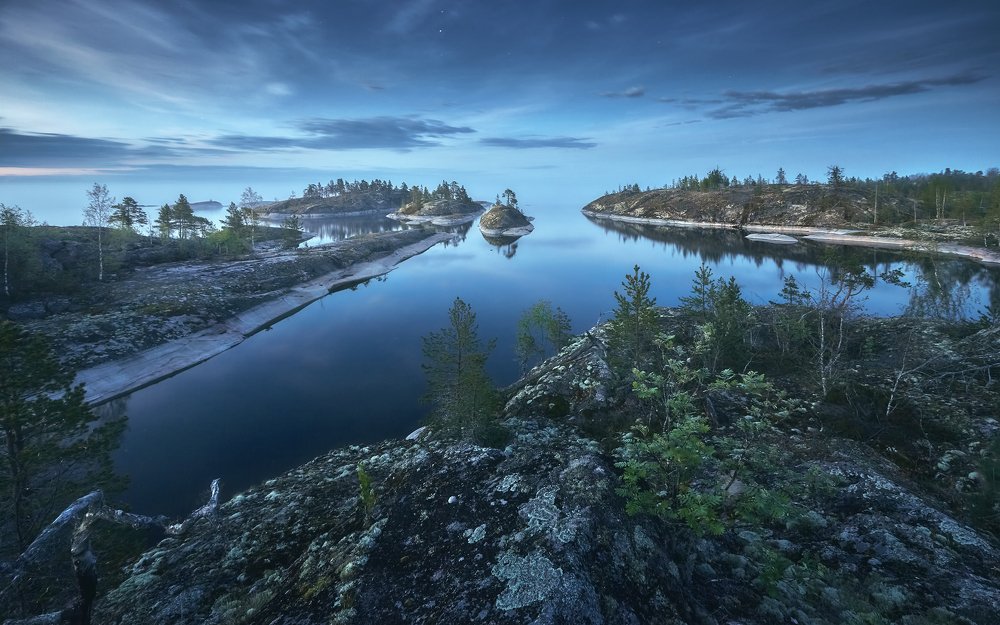 White night over lake Ladoga