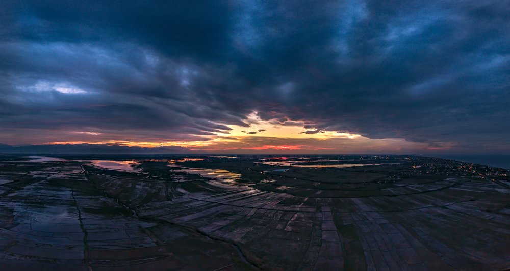 Sunset in amirabad coastline
