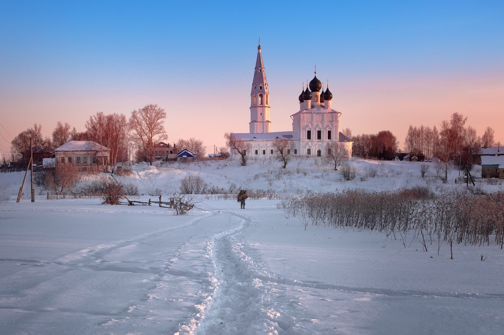 Зимнее утро в деревне