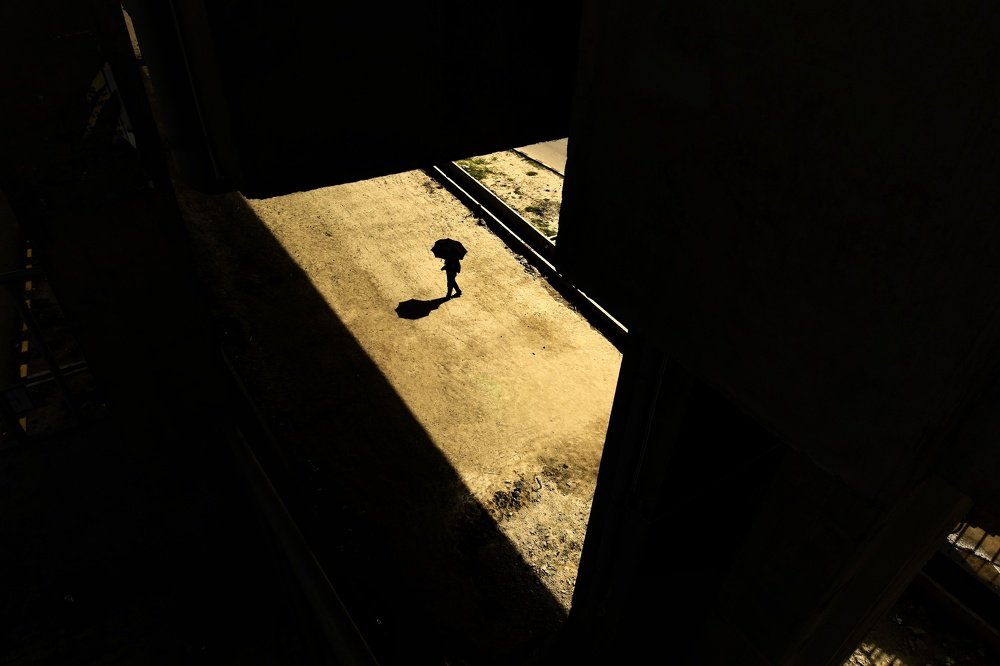 Human inside the geometry.