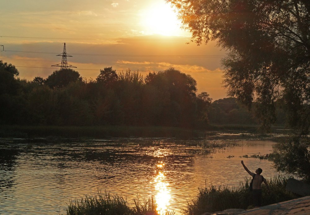 Закат ,река Сейм