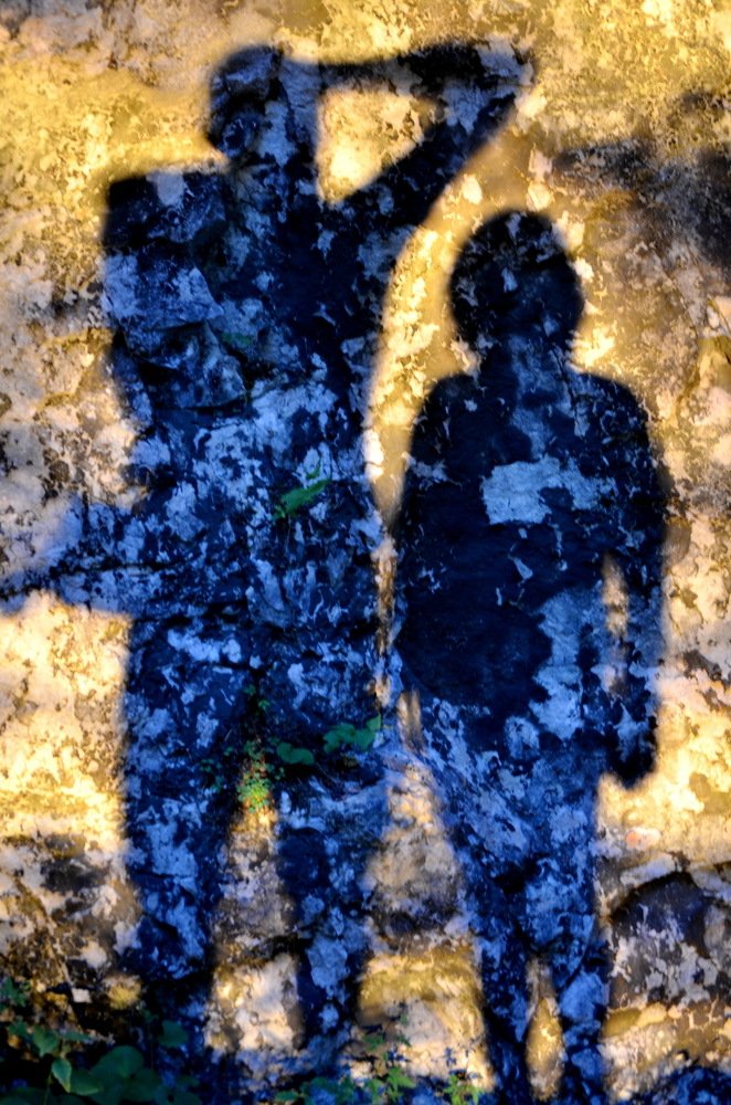 Shadows at sunset in the Swiss Alps