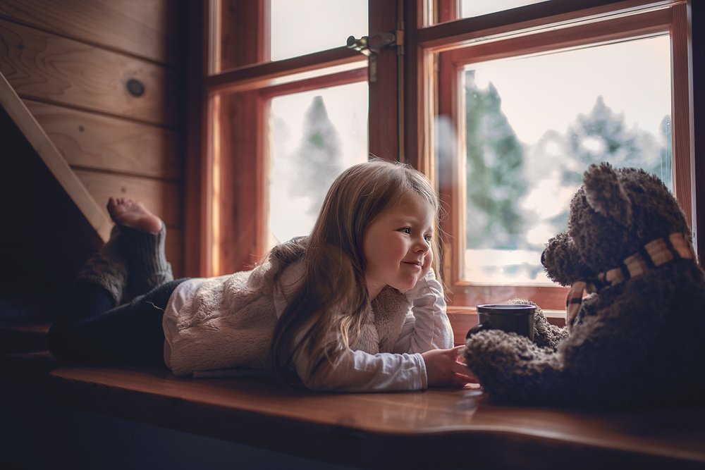 In a mountain chalet