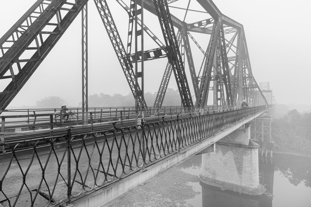 Morning Fog On LongBien Bridge