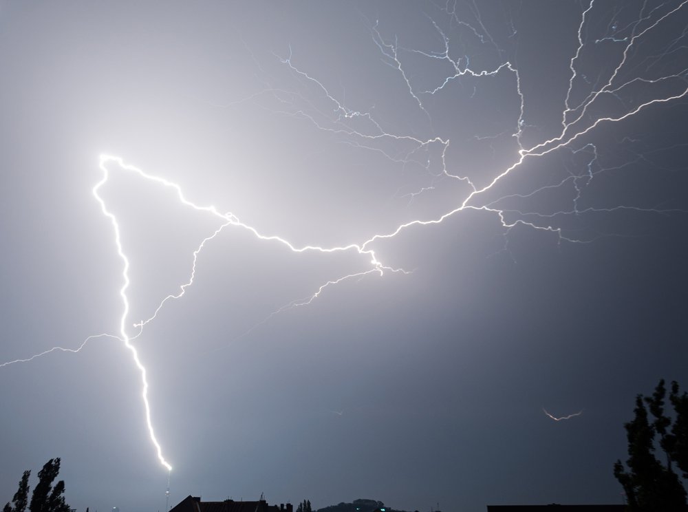 Lightning over the sky of Berlin