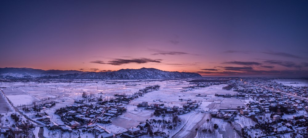 Snowy Sunset in My Land