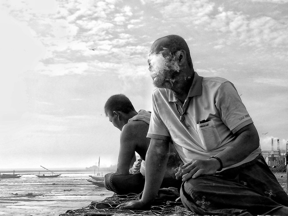 Fisherman in Kenjeran Surabaya, Indonesia