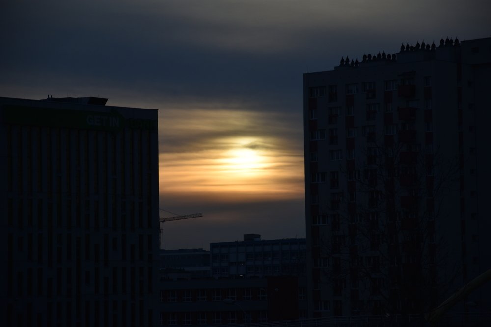 Cloudy sunset in Katowice