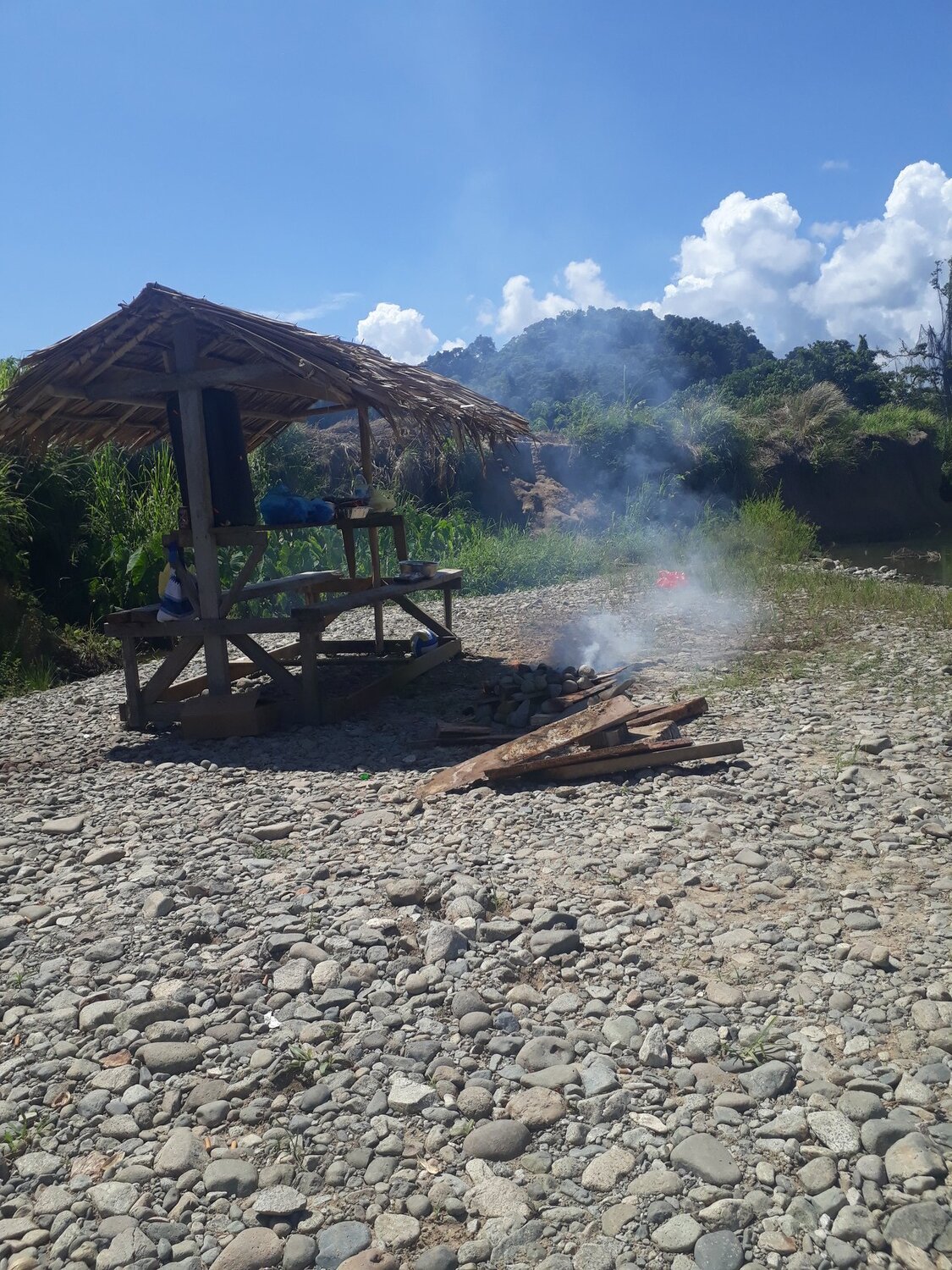 River side fire BBQ.