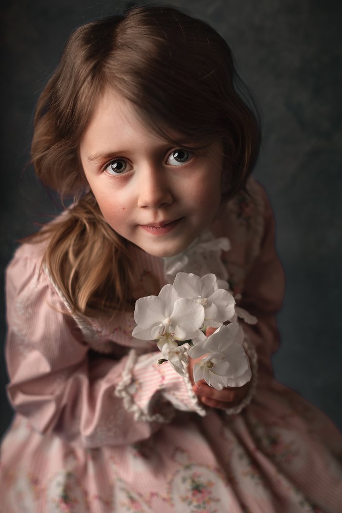 Zosia and the orchid.